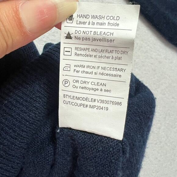 VINCE Sweater Womens M Blue Cashmere Linen Blend Crew Pullover Lightweight - Picture 8 of 12